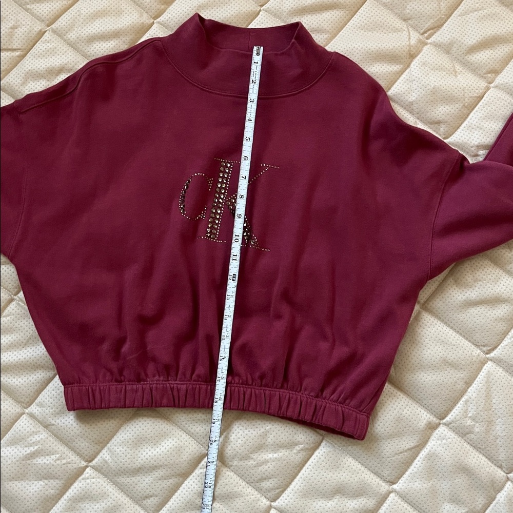 Calvin Klein Jeans Pink Boxy Embellished Sweatshirt - Picture 3 of 6